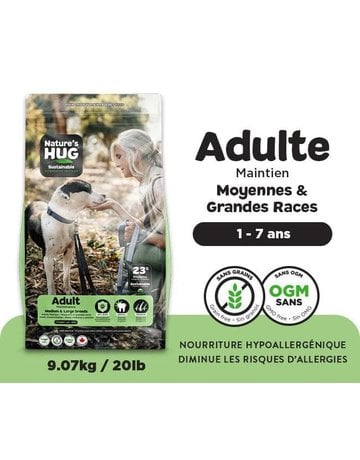 Nature's Hug Nature's Hug chien adulte moyenne et grande race 20 lbs