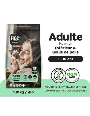 Nature's Hug Nature's Hug chat adulte intérieur boule de poils 4 lbs