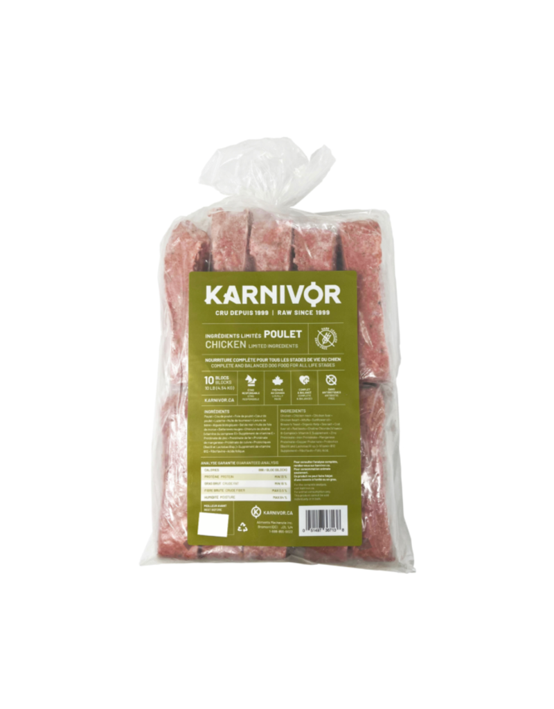 Karnivor Karnivor nourriture crue pour chien - ingrédients limités poulet 10 lb