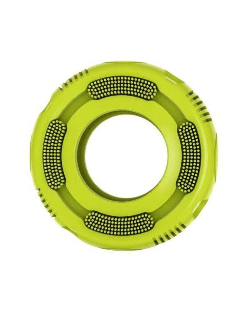 Messymutts Messy Mutts Stuff 'n Brush jouets pour chien pneu vert