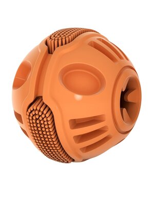 Messymutts Messy Mutts Stuff 'n Brush jouets pour chien balle orange