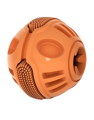 Messymutts Messy Mutts Stuff 'n Brush jouets pour chien balle orange