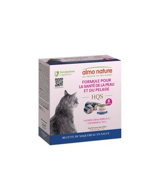 Almo Nature Almo nature HQS peau et pelage- maquereau en sauce 6x50gr