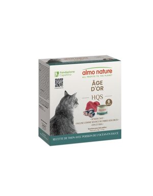 Almo Nature Almo nature HQS chat âgé - thon et poisson  6x50gr