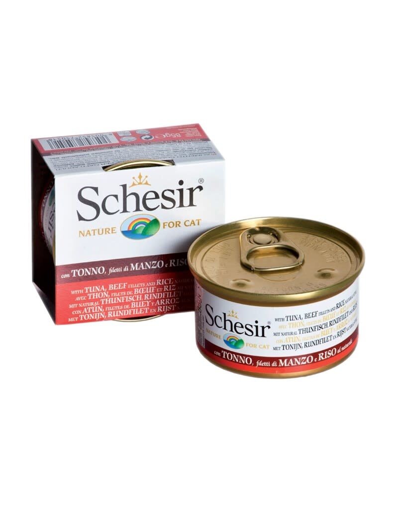 Schesir Schesir chat entrée au thon, bœuf et riz naturel 85g (14) .