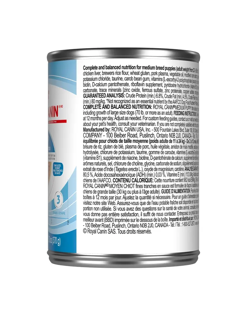 Royal Canin Royal Canin tranches en sauce moyen chiot 370g