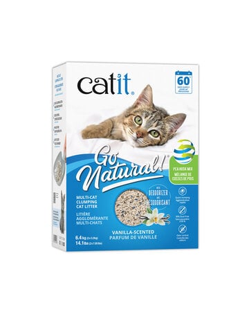 Catit Catit litière «Go Naturel» base de cosses de pois multichat- Vanille 6.4kg