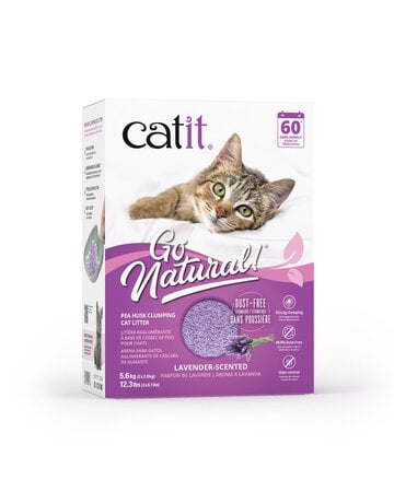 Catit Catit litière «Go Naturel» base de cosses de pois - Lavande 5.6kg