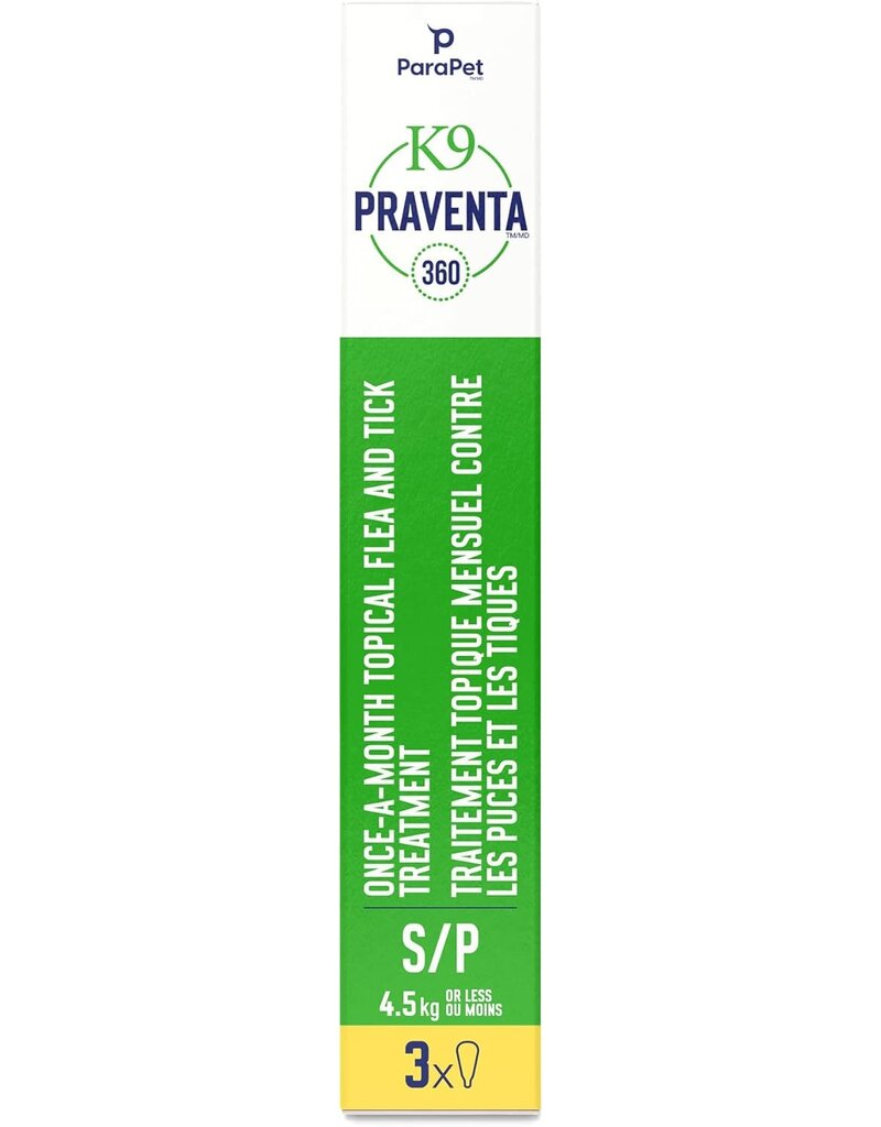 K9 Copy of K9 Praventa 360 traitement parasitaire chiens de petite taille jusqu’à 4,5 kg, 6 tubes