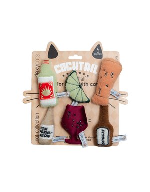 Dexypaws Dexypaws jouets en peluche pour chat -  ensemble de 6 cocktails