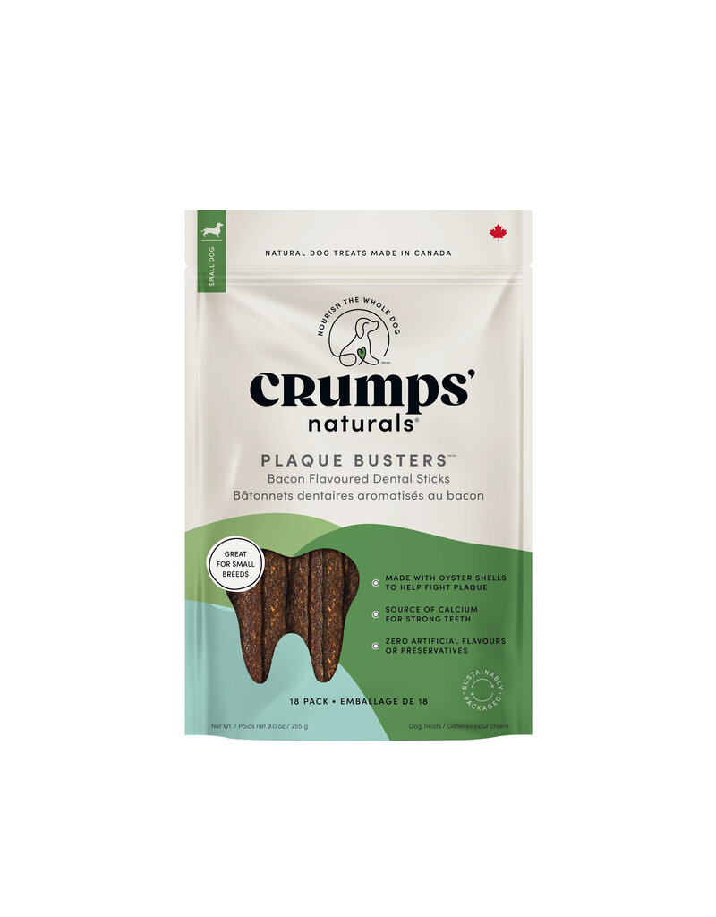 Crumps Crumps naturals gâteries dentaire pour chien bacon pqt 18
