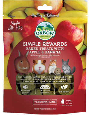 Oxbow Oxbow simple rewards gâteries à la pomme et banane (3 oz)