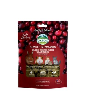 Oxbow Oxbow simple rewards gâteries au canneberge (3 oz)
