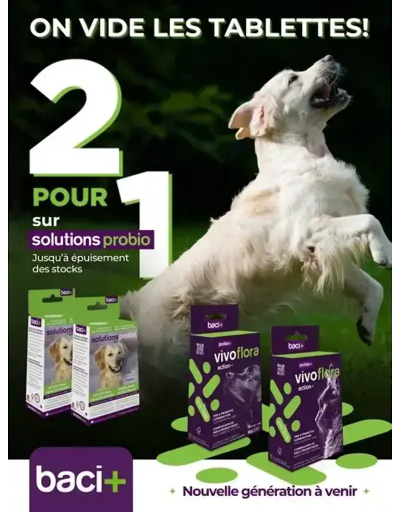 Baci+ Probio+ Vivoflora pour chiens 14 sachets