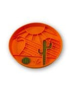 Messymutts Messy mutts bol à lécher en silicone orange à motif désert