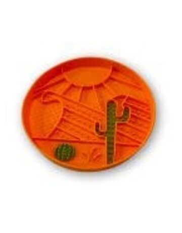 Messymutts Messy mutts bol à lécher en silicone orange à motif désert