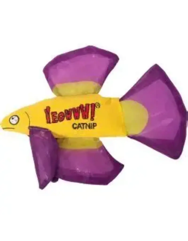 Ducky world Ducky world jouet herbe à chat poisson betta mauve