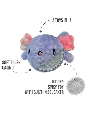 Foufit Foufit balle duveteuse Axolotl mauve grande