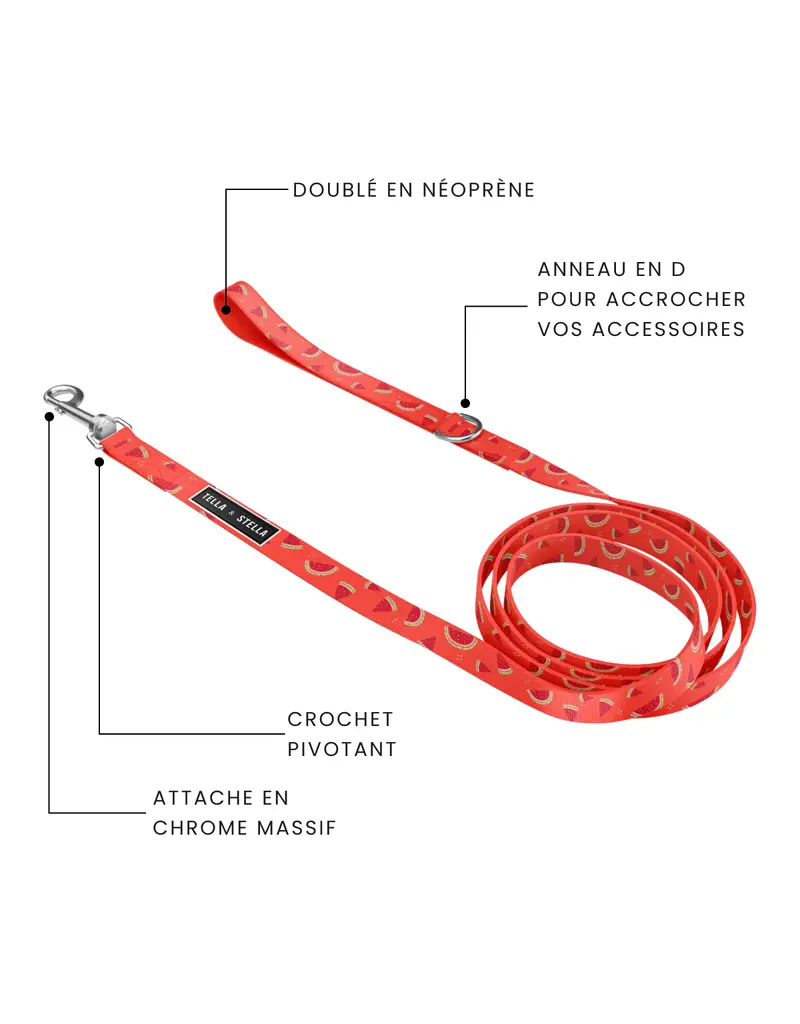 Tella & Stella Tella & Stella laisse pour chat pastèque fraiche