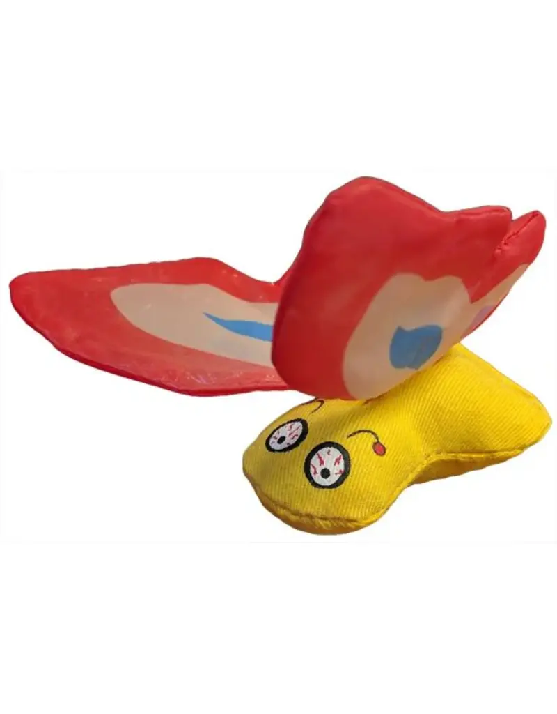 Ducky world Ducky world papillon rouge jouet d'herbe a chat