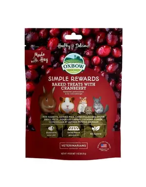 Oxbow Oxbow simple rewards gâteries au canneberge (3 oz)