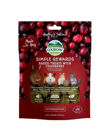 Oxbow Oxbow simple rewards gâteries au canneberge (3 oz)