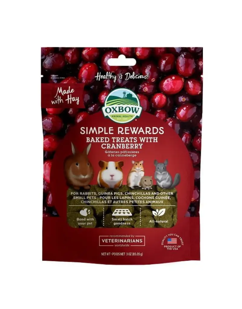Oxbow Oxbow simple rewards gâteries au canneberge (3 oz)