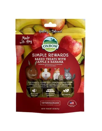 Oxbow Oxbow simple rewards gâteries à la pomme et banane (3 oz)