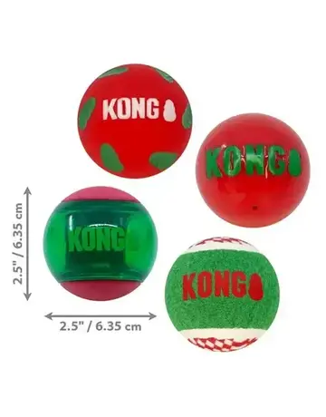 Kong Kong balle noel rouge et vert (4 modèles)
