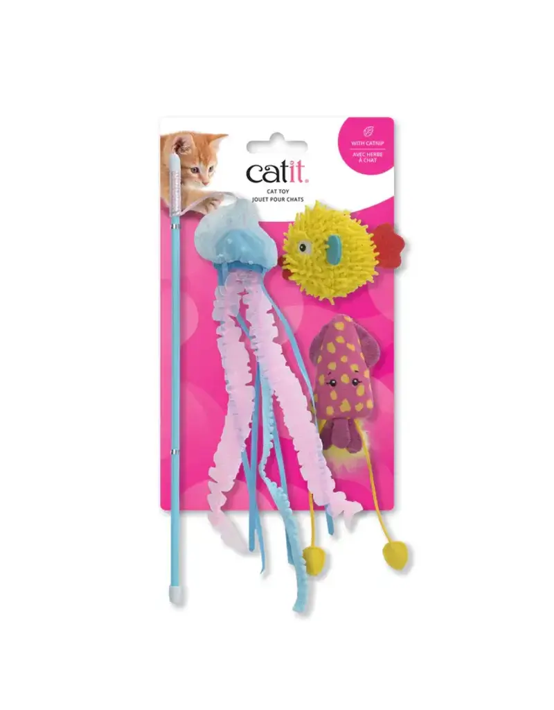 Catit Catit Ensemble d’animaux marins (3) avec herbe à chat