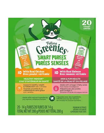 Greenies Greenies chat purée de pack varié avec poulet et saumon  (20)