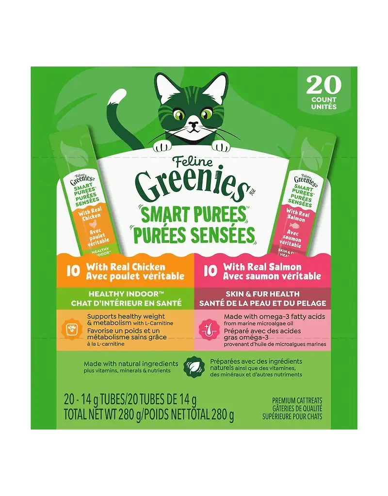 Greenies Greenies chat purée de pack varié avec poulet et saumon  (20)
