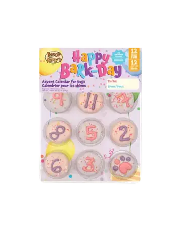 Bosco & Roxy's Bosco & Roxy's calendrier de fête 12 biscuits anniversaires numérotés rose