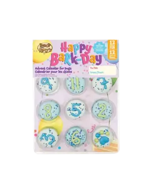 Bosco & Roxy's Bosco & Roxy's calendrier de fête 12 biscuits anniversaires numérotés bleu