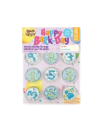 Bosco & Roxy's Bosco & Roxy's calendrier de fête 12 biscuits anniversaires numérotés bleu