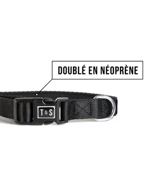 Tella & Stella Tella & Stella collier pour chien ''Black'' moyen