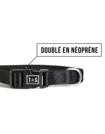 Tella & Stella Tella & Stella collier pour chien ''Black'' moyen