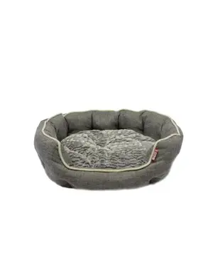 Bud'z Bud'z lit rond avec rebord deluxe gris grand 74x61 cm