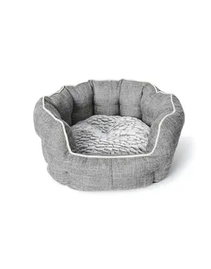 Bud'z Bud'z lit rond avec rebord deluxe gris moyen 57x52 cm