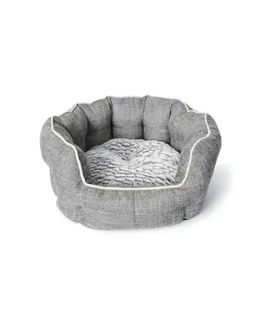 Bud'z Bud'z lit rond avec rebord deluxe gris moyen 57x52 cm