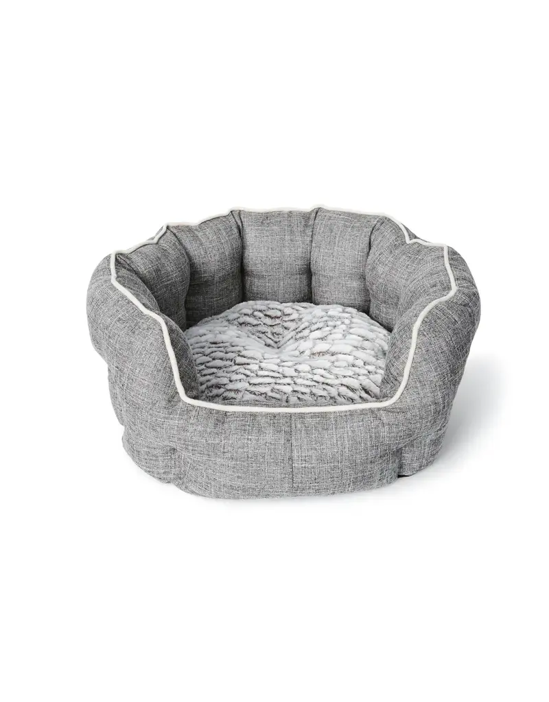 Bud'z Bud'z lit rond avec rebord deluxe gris moyen 57x52 cm