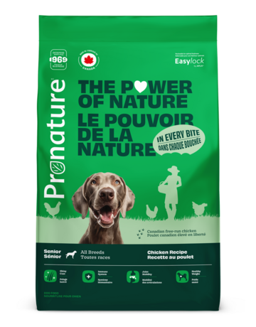 ProNature Pronature nourriture pour chien sénior, toutes races recette au poulet 11.3 kg
