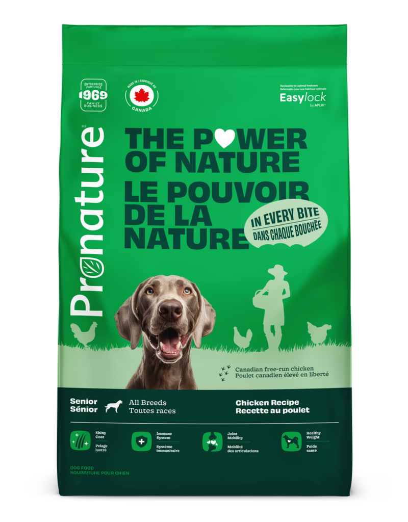 ProNature Pronature nourriture pour chien sénior, grandes races recette au poulet 11.3 kg