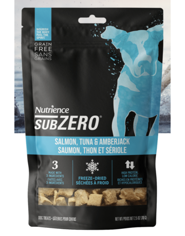 Nutrience Nutrience SubZero gâteries séchées à froid saumon, thon et sériole 70g