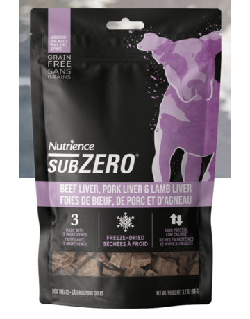 Nutrience Nutrience Subzero gâteries séchées à froid bœuf, porc et agneau 70g