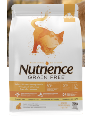 Nutrience Nutrience sans grains chat dinde, poulet et hareng 11lb
