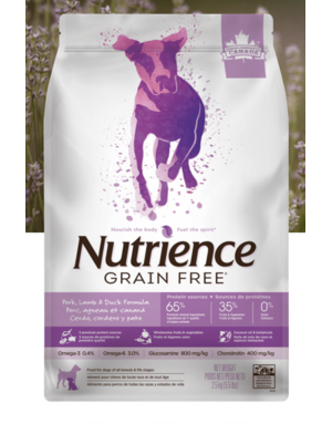 Nutrience Nutrience sans grains chien porc, agneau et canard