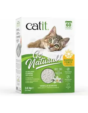 Catit Catit litière «Go Naturel» base de bambou - Vanille 3.6kg