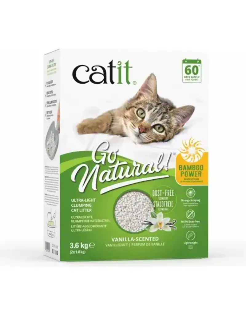 Catit Catit litière «Go Naturel» base de bambou - Vanille 3.6kg