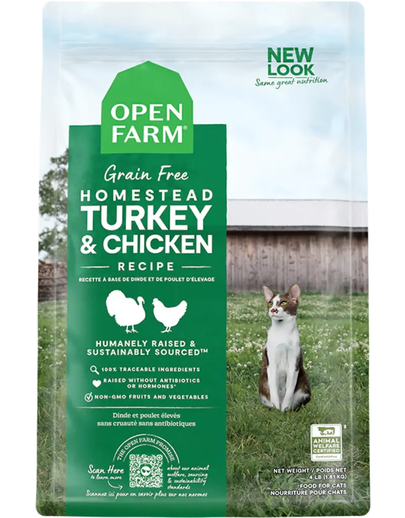 Open Farm Open Farm chat recette dinde et poulet sans grains